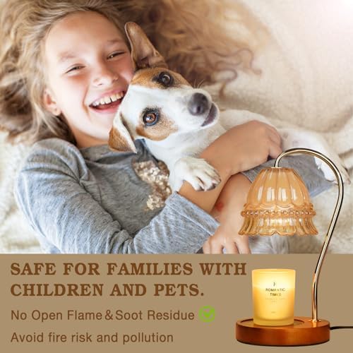 Funistree Flower Candle Warmer Lamp with Timer, Dimmable Candle Lamp Warmer, Christmas Birthday Gifts for Women Mom