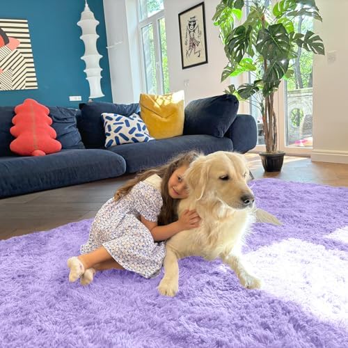 OLANLY 2x4 Machine Washable Runner Rugs for Hallway, Soft Fluffy Shaggy Bedside Rugs for Bedroom, Living Room, Indoor