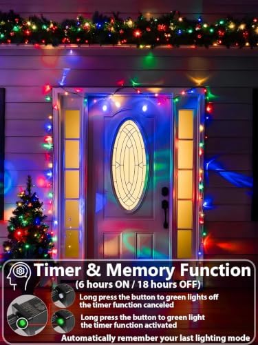 2 Pack Extendable Multicolor Christmas String Lights Indoor Outdoor 400 LED