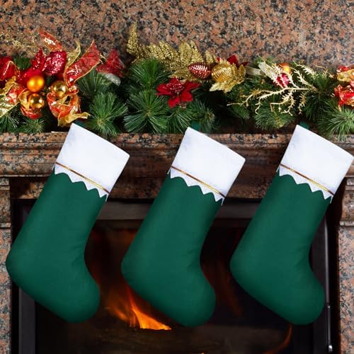 Zubebe 36 Pcs Christmas Stockings Bulk 15 Inch Felt, Green
