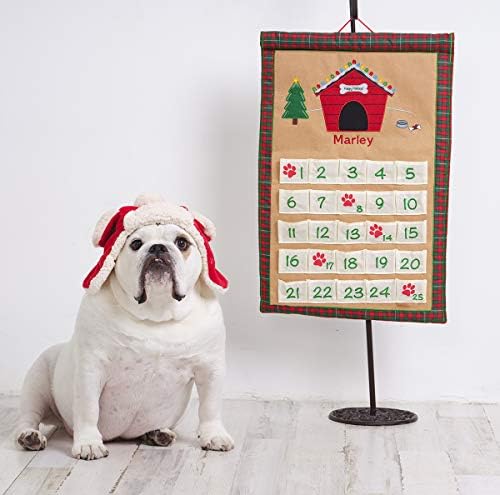 Personalized Dog Advent Calendar by Pockets of Learning | Interactive Canine Dog Countdown | Festive Pet Christmas Holiday Décor | Pet Seasonal Fabric Cloth Wall Hanging Décor