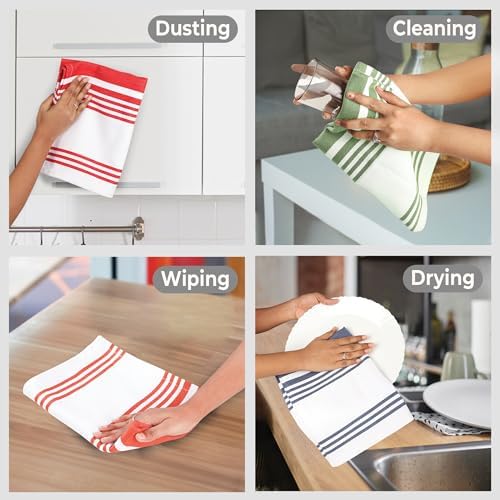 Urban Villa Kitchen Towels Cotton Dish Towels 20”x30” (Set of 3) Multi