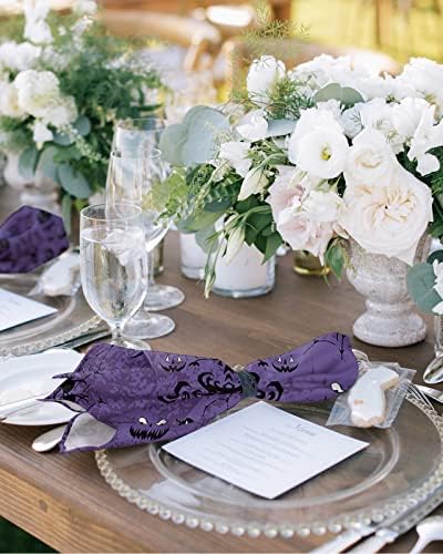 Kitchen Cloth Napkins 4 Pack, Halloween Haunted Ghost House Mansion Dinner Napkins Soft Table Napkin for Family Dinners Cocktail Parties Wedding, Washable & Reusable 20" x 20"