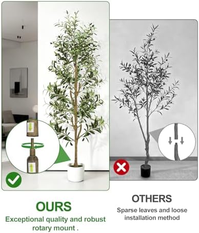 Olive Trees Artificial Indoor 6Ft Tall Faux Plants Large Fake Olivos Tree