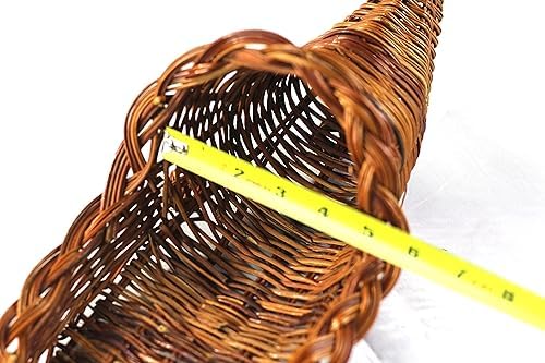 14'' long wicker cornucopia basket