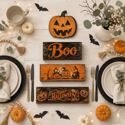 Halloween Pumpkin Decor Indoor, Halloween Table Decorations for Home
