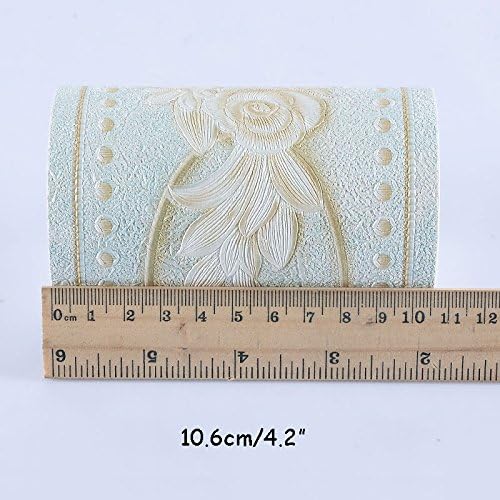 Creation Core Waterproof Wallpaper Border 3D Pattern Wall Decor Removable / Rose White / 4.2 x 196.8