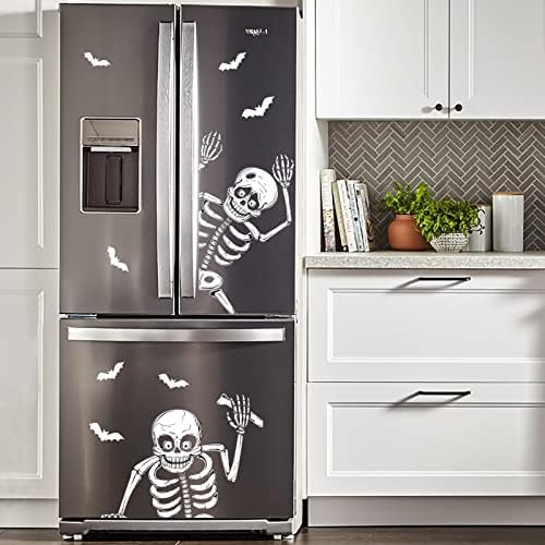CESOF Giant Halloween Window Clings Decorations, 8 Sheets 6 Skeleton 74 Pcs