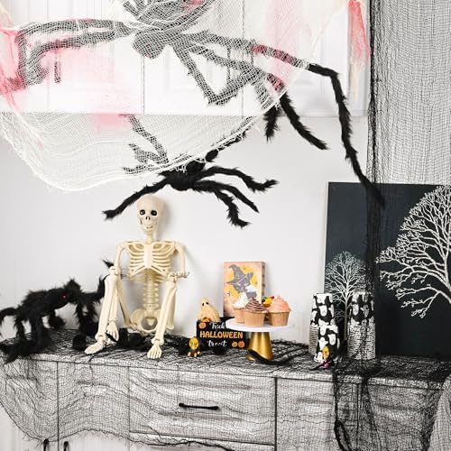 6 Pack Halloween Creepy Cloth 30x72 Inch - 2 Black 2 White 2 Red
