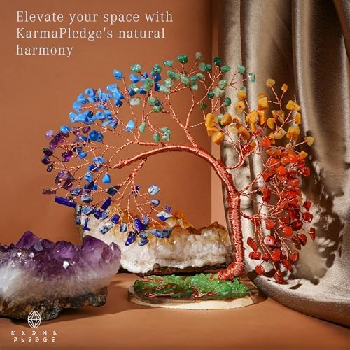 KARMAPLEDGE 7 Chakra Tree of Life for Home, Office, Room, Wall Decor to Bring Money & Good Luck, Handmade Healing