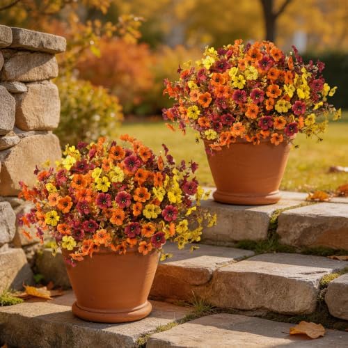 Artificial Fake Fall Plants Flowers for Outdoor Outside Home Decoration