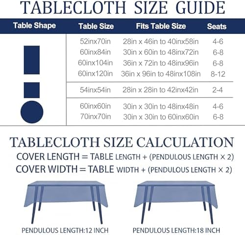 4th of July Tablecloth 54x54 Inch Square, Patriotic Memorial Day Flowers Print Decorations for Home Table Cloth, Independence Day Blue Seasonal Decor Tablecloths Polyester for Picnic Party Supplies