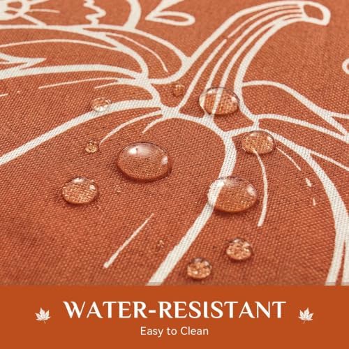 Softalker Long Fall Tablecloths 60x120 Inch Rectangular, Faux Linen Autumn Table Cloth Maple Leaves & Pumpkin Table Cover for 6/8/10 Foot Rectangle Large Tables Decor for Thanksgiving,Dining,Outdoor