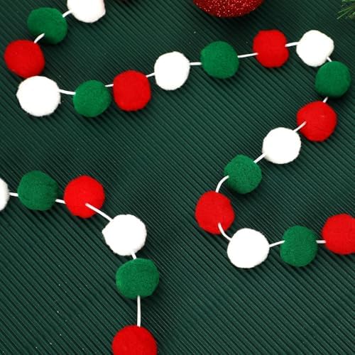 MARFOREVER 4 Pack 26.3 Ft Christmas Pom Pom Garland Ornaments Decorations