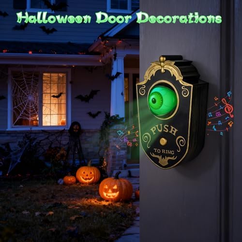 Halloween Decoration,Halloween Doorbell, One Eyed Doorbell with Spooky Sounds,Props for Haunted House Party Decor