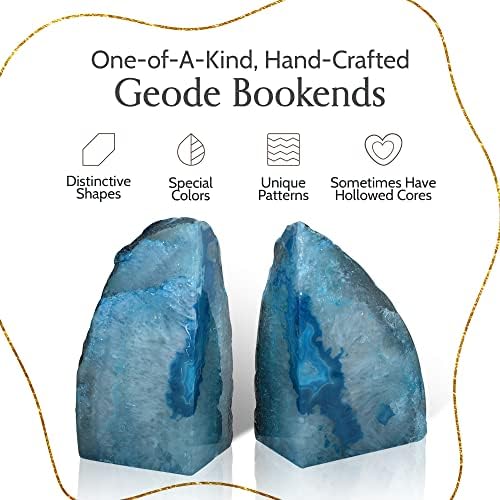 Agate Bookends / Teal / A+ Grade 6 - 8 Lbs