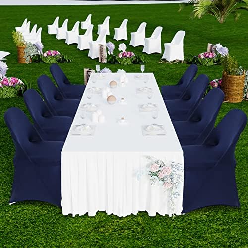 HAINARverS Stretch Spandex Folding Chair Covers 30PCS Navy Blue