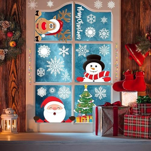 Christmas Decorations Indoor, Christmas Window Clings Stickers Decals Decor