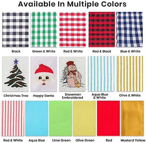 Christmas Cloth Napkins White Dining Table Dinner Napkins|Washable Cotton Napkins Easter Basket Decor|Christmas Tree Embroidered 18x18 in White Pk of 6 Cocktail Party Napkins