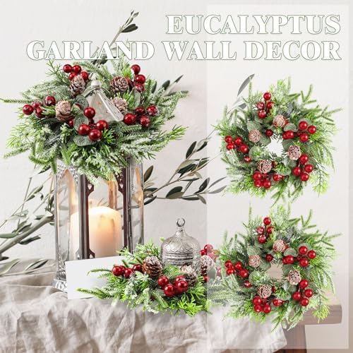4 Pcs Christmas Candle Ring Wreath Small Kitchen Cabinet Table Decor
