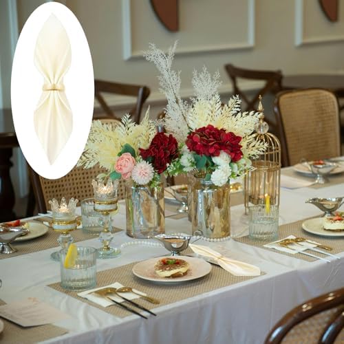10 Pcs Gold Napkin Rings - Metal Napkin Ring(Semicircle)