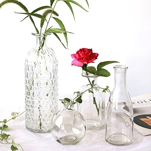 Small Glass Ball Bud Vase / Clear / Set of 12