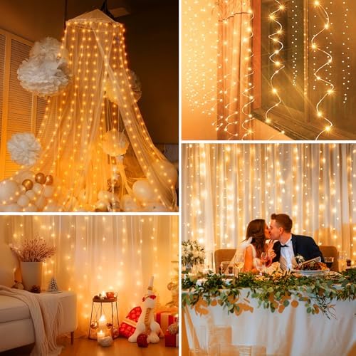 Minetom Halloween Curtain Lights, 300 LEDs Twinkle Fairy Lights, 8 Modes