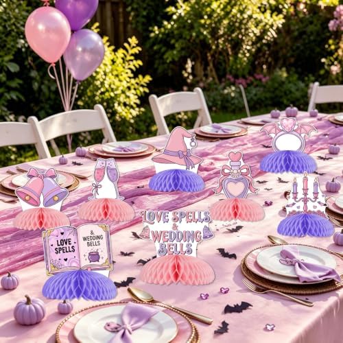 Love Spells And Wedding Bells Bachelorette Honeycomb Centerpieces