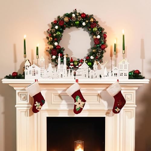 Colingmill 32'' Christmas Tabletop Wooden Decor Church Xmas Tree Elk Sign