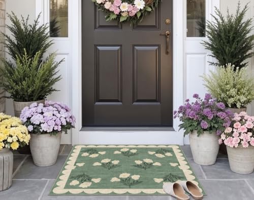 3x3 Square Entryway Rug - Front Door Mat Indoor Outside Entrance