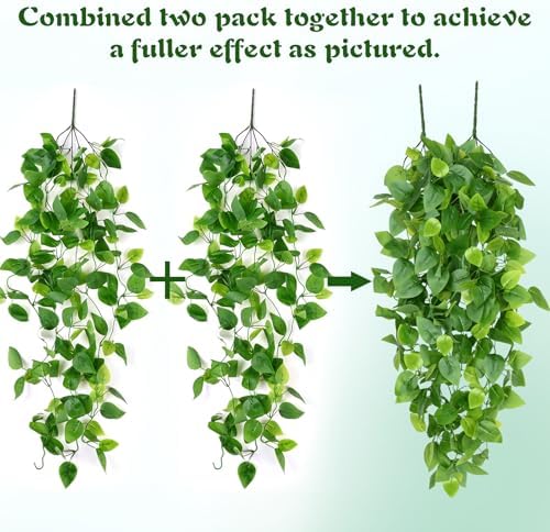 Waipfaru Fake Hanging Plants, 8Pcs Faux Ivy Pothos Vines Greenery