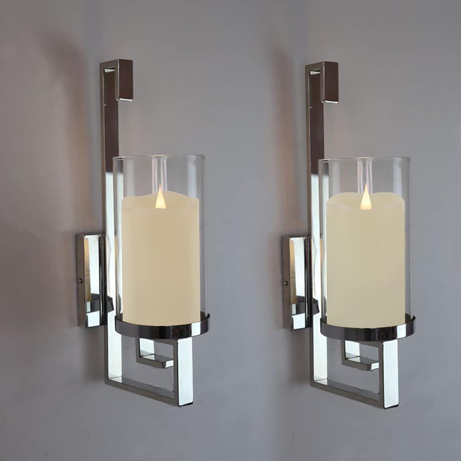 Flameless Candles with Remote Timer, 3D Moving Flickering Flame Battery Operated Candles Lasting 1000+ Hours, 3" x 5"