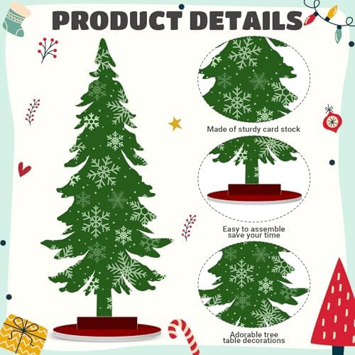 Namalu 16 Pcs Joy Christmas Tree Centerpiece Buffalo Plaid Snowflake