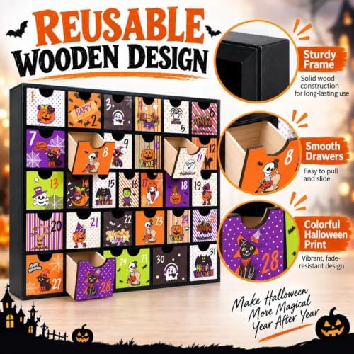 Halloween Advent Calendar 31 Days with Drawers, 2026 Countdown