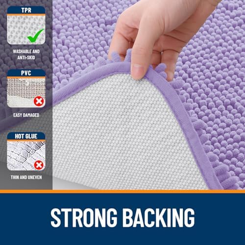 OLANLY Large Bathroom Rugs 40x32, Extra Soft Absorbent Chenille Bath Rugs