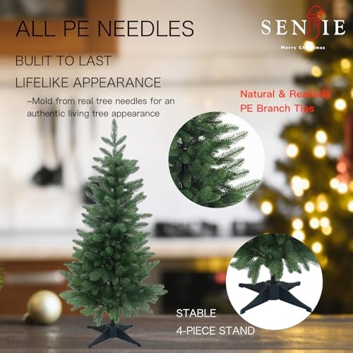 3FT Artificial Small Christmas Tree Realistic Mini PE Decor
