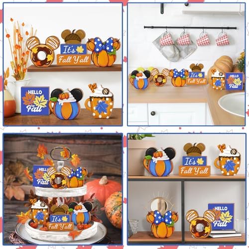 Fall Theme Tiered Tray Decor, Pumpkin Tray Decorations