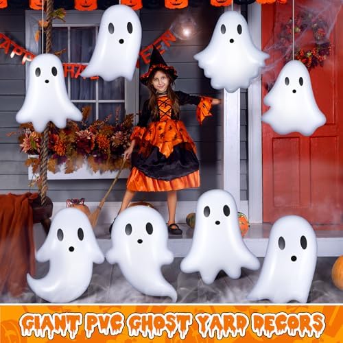 12 Pcs 13.78'' Inflatable Hanging Ghost Outdoor Decorations