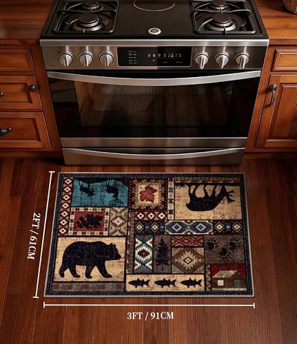 YIHOUSE Washable Rustic Cabin Area Rug 2 x 3 Entryway