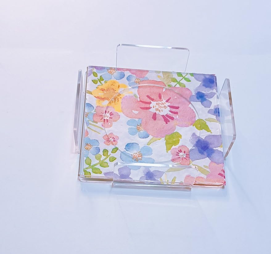 DIY Acrylic Coasters / Coasters+ Holder / Clear / Set of 6