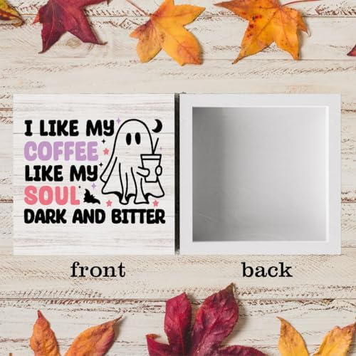 Funny Halloween Ghost Coffee Sign Decor