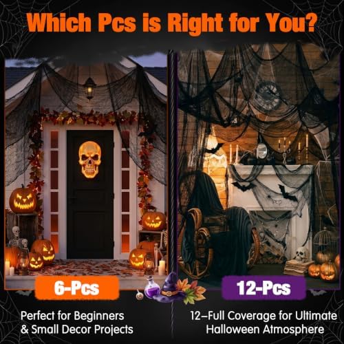 Halatool 6 Pcs Creepy Cloth, 30 x 72 Inch Black Cheesecloth Halloween Decor