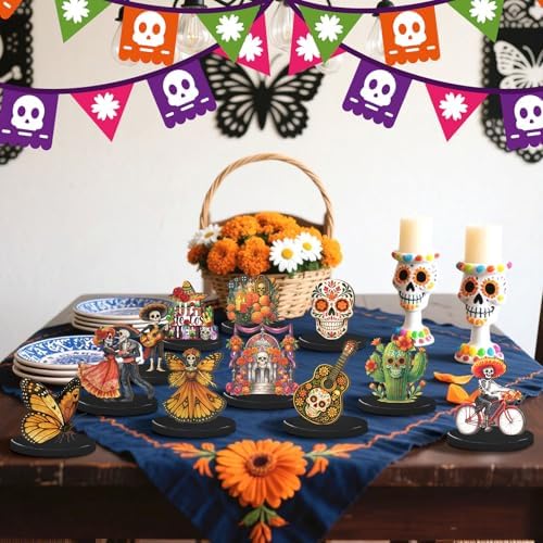 12 Pcs Day of The Dead Table Decorations Dia De Los Muertos Centerpieces