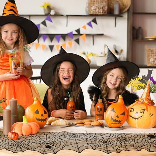 Halloween Table Runner Spiderweb Table Runner Black Lace Spider Web Table Runners for Halloween Table Decor Lace Runner for Tables Dinning Tables Centerpiece Decor Kitchen Dining Decoration 18x73 Inch