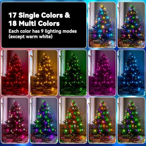 LitHome Color Changing Christmas String Lights Connectable, 66Ft 200 LED