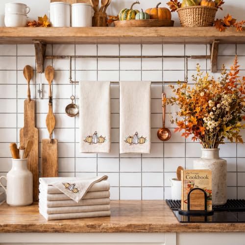 SmoothNovelty 6 Pcs 18x18 inch Fall Cloth Napkin Thanksgiving Linen Napkin