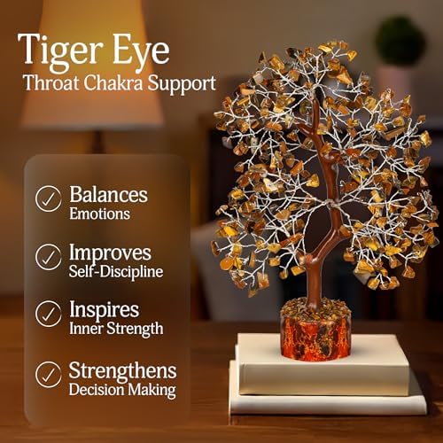YATSKIA Tiger Eye Crystal Tree | Crystal Tree Decor | Spritual Gifts | Desk Decor for Women | Birthday Gifts for Women