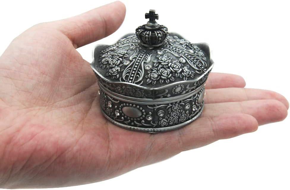 Creative Vintage Metal Alloy Design Jewelry Box Ring Trinket Case Christmas Birthday / Crown / Large