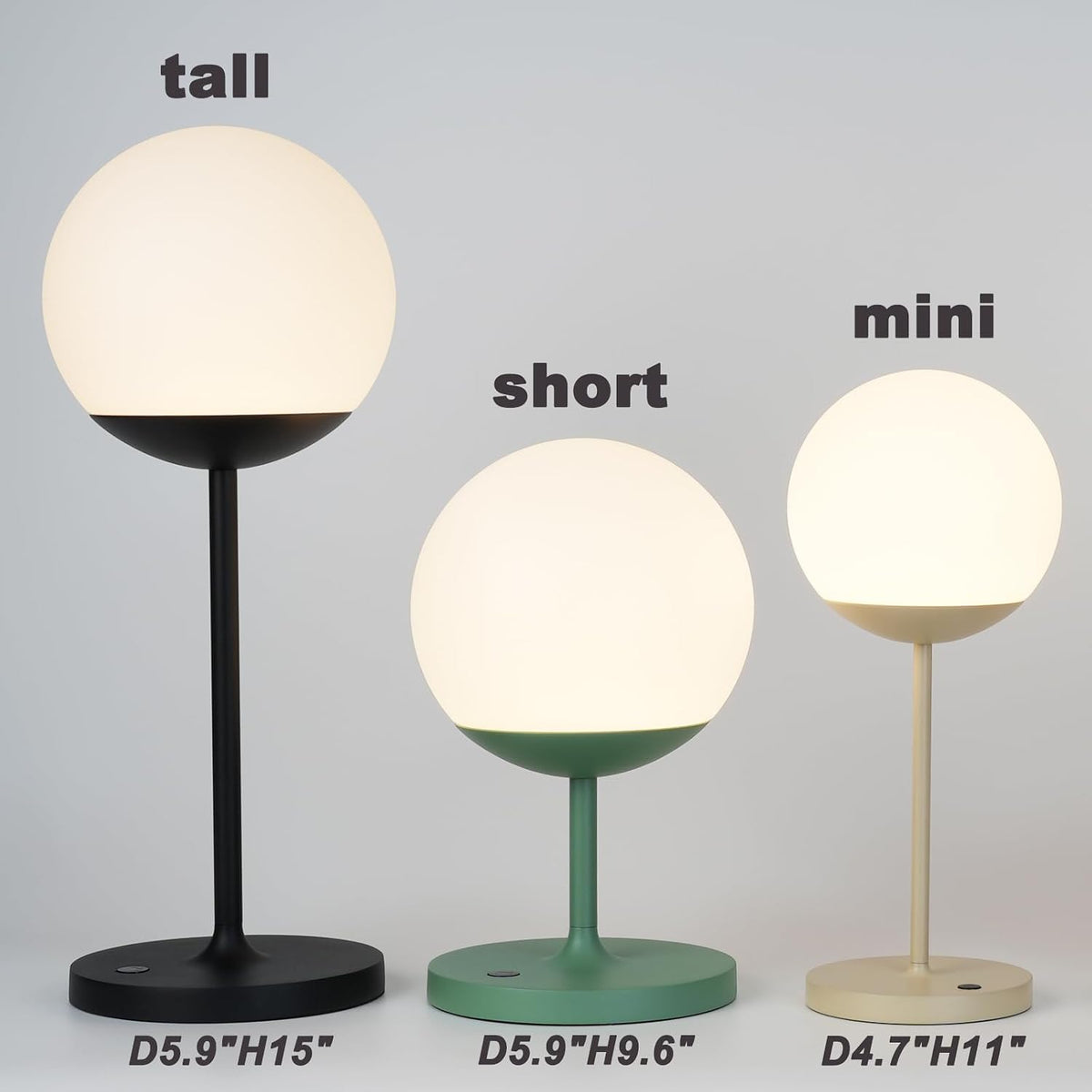 WEILAILUX Shower Lamp Waterproof, Cordless Globe Table Lamp Gold Mini | Original Design, Portable Rechargeable, Touch