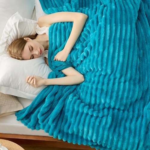 Bedsure Soft Queen Size Blanket for Bed Teal 90"x90"